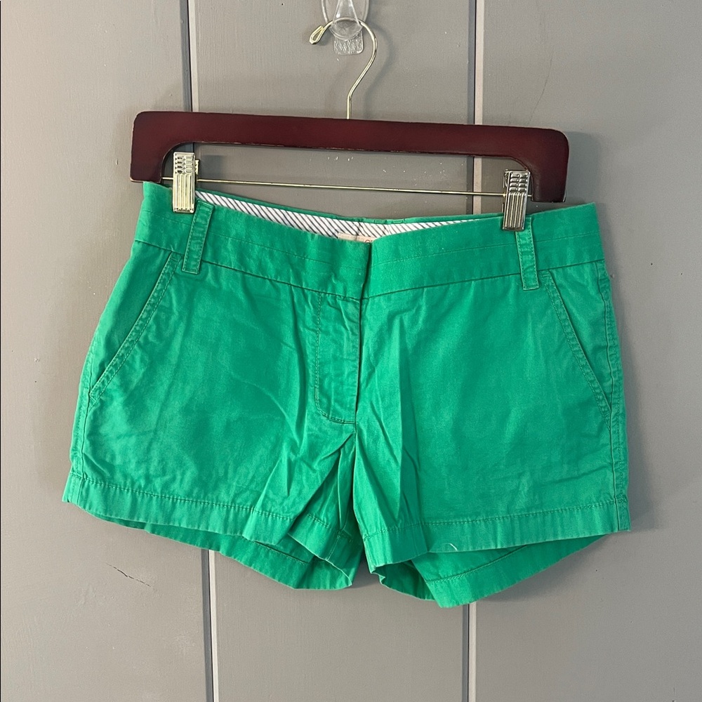 J. Crew Green Cotton Chino Shorts